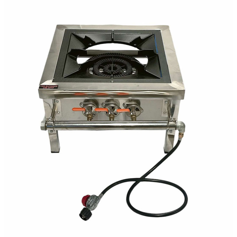 HD Stainless Steel High Pressure Square Propane Stove Burner 150,000 B