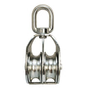 Stainless Steel 316 Double Pulley Block For Wire Rope Chain 1", 1-1/4", 2"