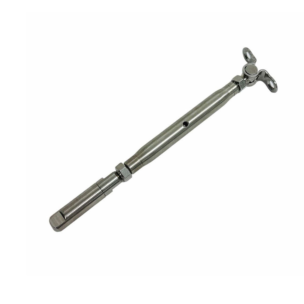 4 Pc Set T316 Stainless Steel Push And Go Deck Toggle Turnbuckle, Marine Grade Cable Tensioner for 3/16" and 1/4" Cable