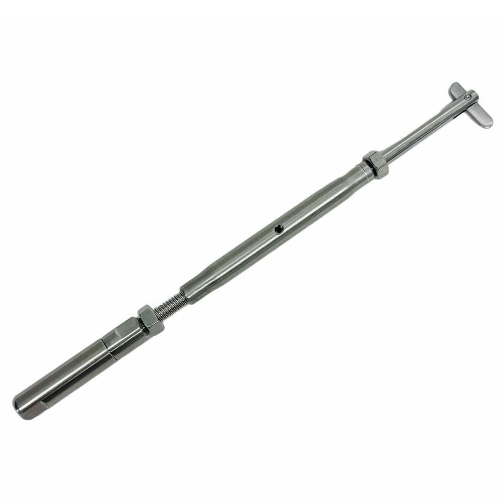 4 Pc Set Marine T316 Stainless Steel Push And Go Drop Pin Turnbuckle, 1/4"-20 Thread Cable Wire Tensioner for Deck, Dock, and Rail Systems