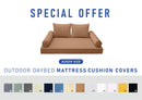 STYLE 1 - Mattress & Pillow Bolster Cushion for Outdoor Indoor Daybed Porch Swing Bed Queen Size | COVERS ONLY |