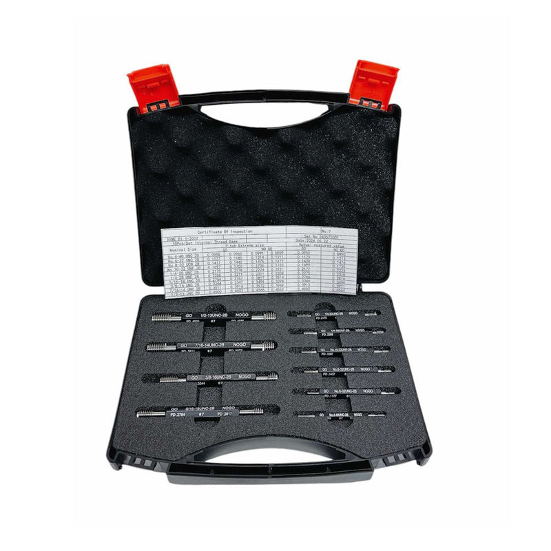 10 PC Thread Gauge Set Double End Go & No Go Class Plug W/ Certificate ANSI Standard