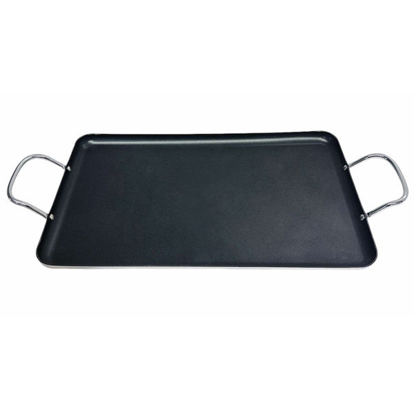19" x 11-1/2" Aluminum Double Burner Griddle Non-Stick Cooking Pan Cookware