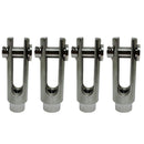 4Pc Marine Stainless Steel 316 5/16"-18 Right Handed Threaded Yoke End 800Lb WLL