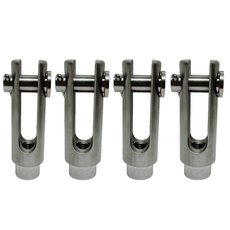 4Pc Marine Stainless Steel 316 5/16"-18 Right Handed Threaded Yoke End 800Lb WLL