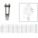 Marine Stainless Steel T316 Right Handed Threaded Yoke End