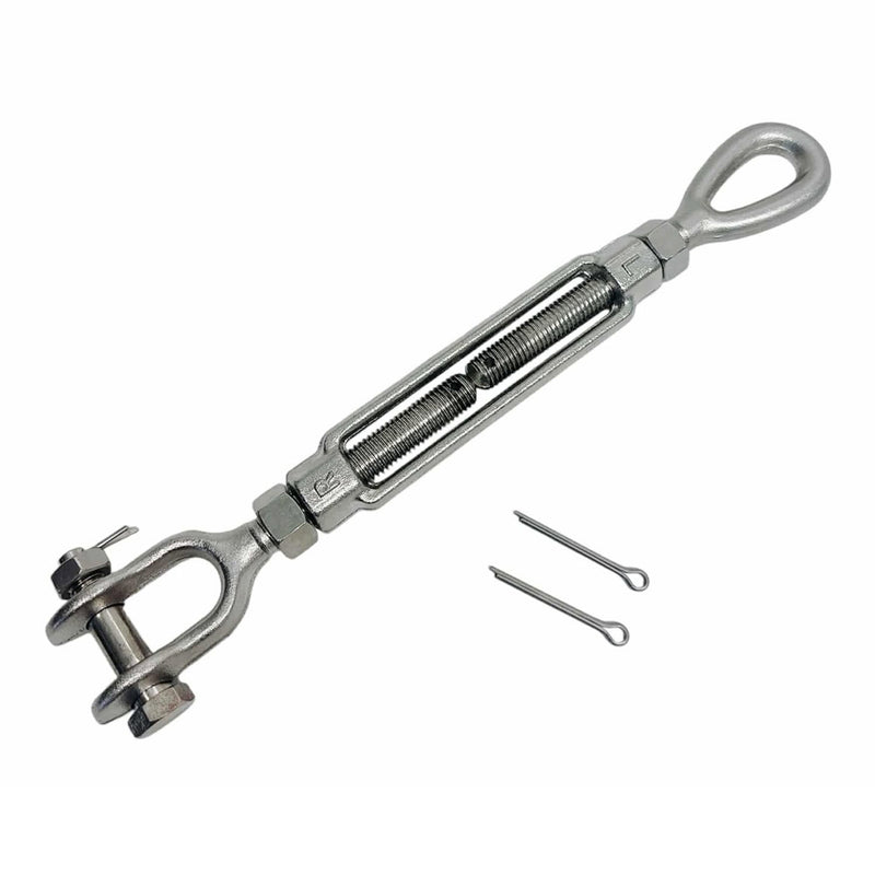 Mil-Spec Stainless Steel Drop Forged 3/4" x 6" Jaw & Eye Turnbuckle 5200 Lb WLL