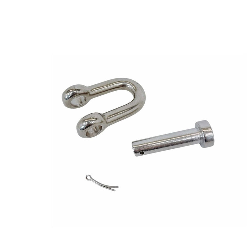 Mil-Spec T316 Stainless Steel Forged 3/16" Round Pin Chain Shackle 650 Lb WLL