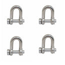 4 Pcs Mil-Spec Stainless Steel Forged 3/16" Round Pin Chain Shackle 650 Lb WLL