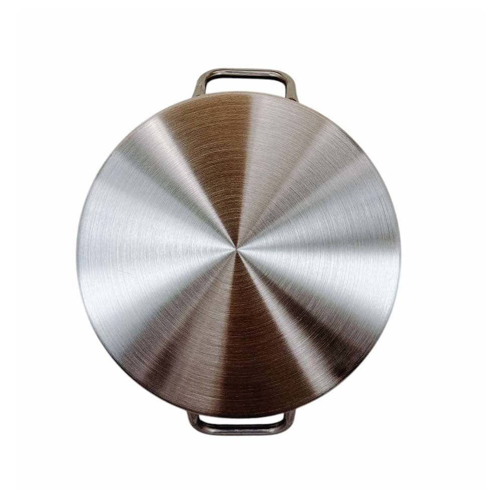 16-1/2" Round Stainless Steel Flat Comal Griddle Pan Grill Tray Cook Non-Stick