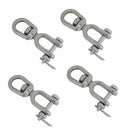 4 Pcs Mil Spec 316 Stainless Steel Drop Forged 1/4" Jaw & Eye Swivel 900 Lb WLL
