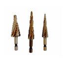 3 Pc Cobalt Step Drill Bit Set 1/4" Hex 13-9-6 Hole Spiral Fulte Drill Design