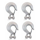 4 Pc Mil-Spec T316 Stainless Steel Drop Forged 1/4" Clevis Slip Hook 1000 Lb WLL