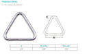 Stainless Steel T316 Mil Spec 1/4" x 2" Triangle Ring Formed Welded 750 Lbs WLL