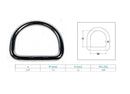 Mil Spec 12mm Height Marine Boat Stainless Steel 1/8" D-Ring 100WLL D Ring Yacht