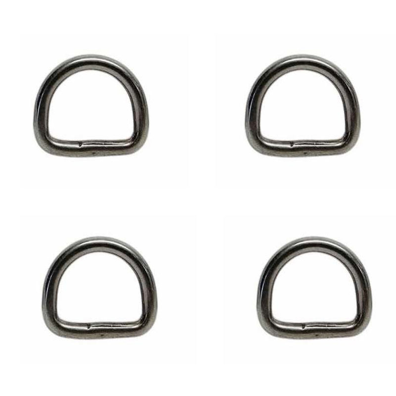 4 Pcs 12mm Height Marine Mil Spec Stainless Steel 1/8" D-Ring 100 WLL D Ring