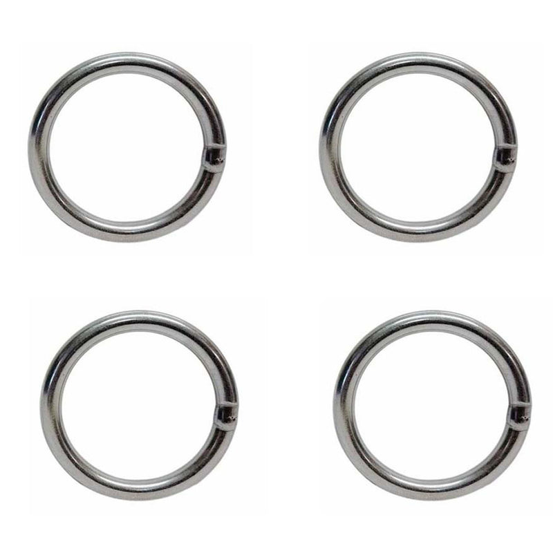 4 Pcs Mil Spec Stainless Steel 3/16" x 1-3/16" Round Ring Link Connect 300Lb WLL