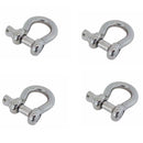 4 Pcs Mil Spec Stainless Steel Forged Loaded Rate 1/2" Screw Pin Anchor Shackle