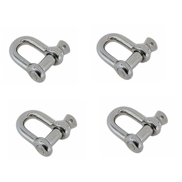 4 Pcs Mil Spec Stainless Steel T316 Forged 3/8" Screw Pin Shackle 1,500 Lb WLL
