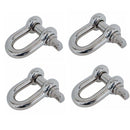 4Pc Mil Spec Stainless Steel T316 Forged 5/8" Screw Pin Chain Shackle 4000Lb WLL