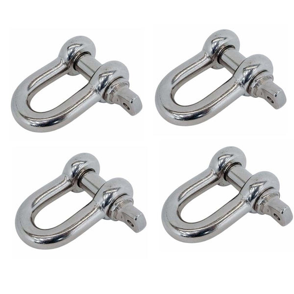 4Pc Mil Spec Stainless Steel T316 Forged 5/8" Screw Pin Chain Shackle 4000Lb WLL