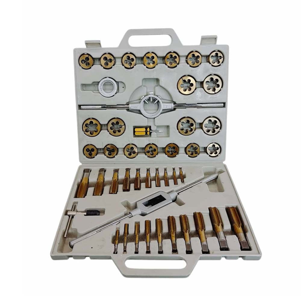 45 Pc Titanium Coated METRIC Standard Tap & Die Set Coarse Threads Handle Wrench