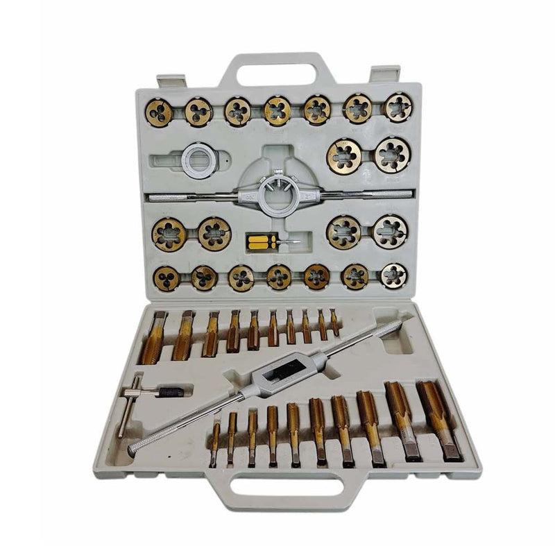 45 Pc Titanium Coated METRIC Standard Tap & Die Set Coarse Threads Handle Wrench