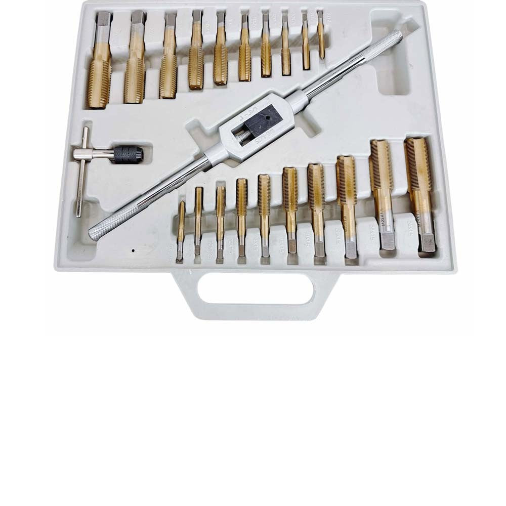 45 Pc Titanium Coated METRIC Standard Tap & Die Set Coarse Threads Handle Wrench