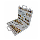 45 Pc Titanium Coated SAE Standard Tap & Die Set Coarse Threads Handle Wrench