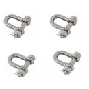 4 Pcs Mil Spec Stainless Steel T316 Forged 7/16" Bolt Pin Shackle 2,000 Lbs WLL