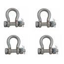 4 Pcs Mil Spec Stainless Steel T316 1/2" Bolt Pin Anchor Shackle 3,000 Lbs WLL