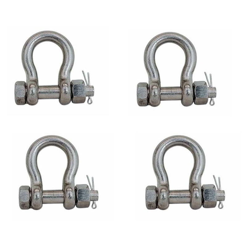 4 Pcs Mil Spec Stainless Steel T316 1/4" Bolt Pin Anchor Shackle 1,000 Lbs WLL