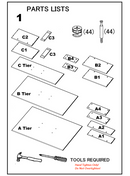 3 Tier Square Waterfall Display Table 48"W x 48"D x 42"H - Cherry
