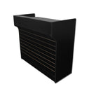4ft Ledgetop Counter with Slatwall Front Black