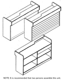 4ft Ledgetop Counter with Slatwall Front Black