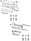 4ft Ledgetop Counter with Slatwall Front Black