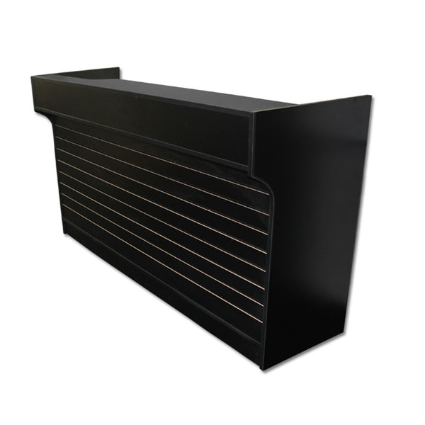 6ft Ledgetop Counter with Slatwall Front Black