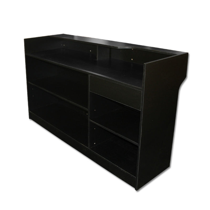 6ft Ledgetop Counter with Slatwall Front Black
