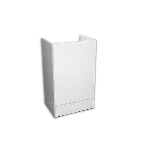 White Checkout Stand with Storage Shelf and Drawer 24"L x 18"D x 38"H