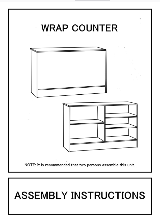 White Flat Top Wrap Counter 48"L x 20"D x 38"H
