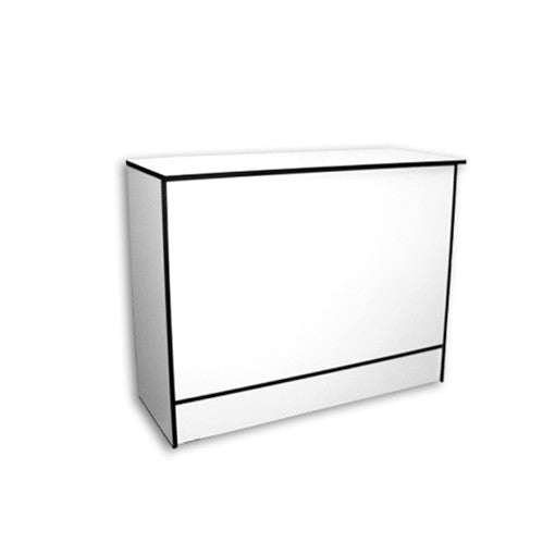White Black Trim Flat Top Wrap Counter 48"L x 20"D x 38"H