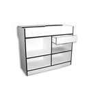 4ft Ledgetop Counter White Black Trim 48"L x 22"D x 42"H