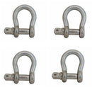 4 Pcs Mil Spec T316 Stainless Steel 1/4" Screw Pin Anchor Shackle 1,000 Lbs WLL