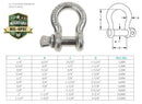 Mil Spec Non-Magetic Drop Forged T316 Stainless Steel Screw Pin Anchor Shackle
