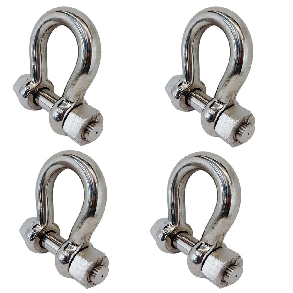 4 Pcs Stainless Steel T316 Mil Spec 5/16" Bolt Pin Anchor Shackle 1,300 Lb WLL