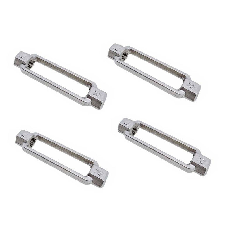 4 Pcs Stainless Steel T316 Mil-Spec 5/8" x 6" Turnbuckle Body 3,500 Lbs WLL