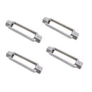 4 Pcs Stainless Steel T316 Mil-Spec 1/2" x 6" Turnbuckle Body 2,200 Lbs WLL
