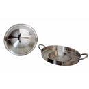 Stainless Steel 20" Concave Down Comal Set With Lid Steel Rack BBQ Tools Tong