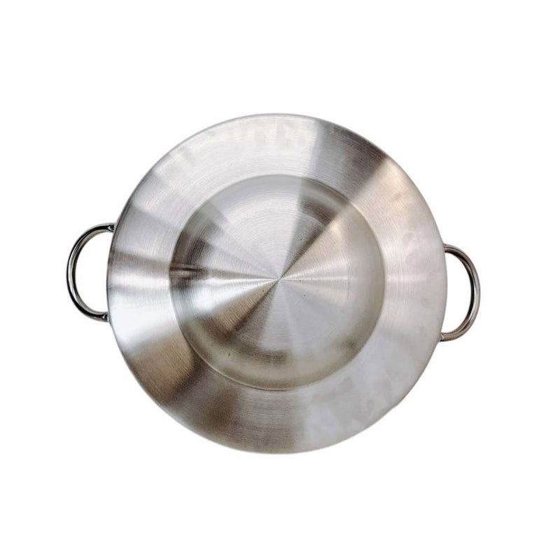 Stainless Steel 20" Concave Down Comal Set With Lid Steel Rack BBQ Tools Tong