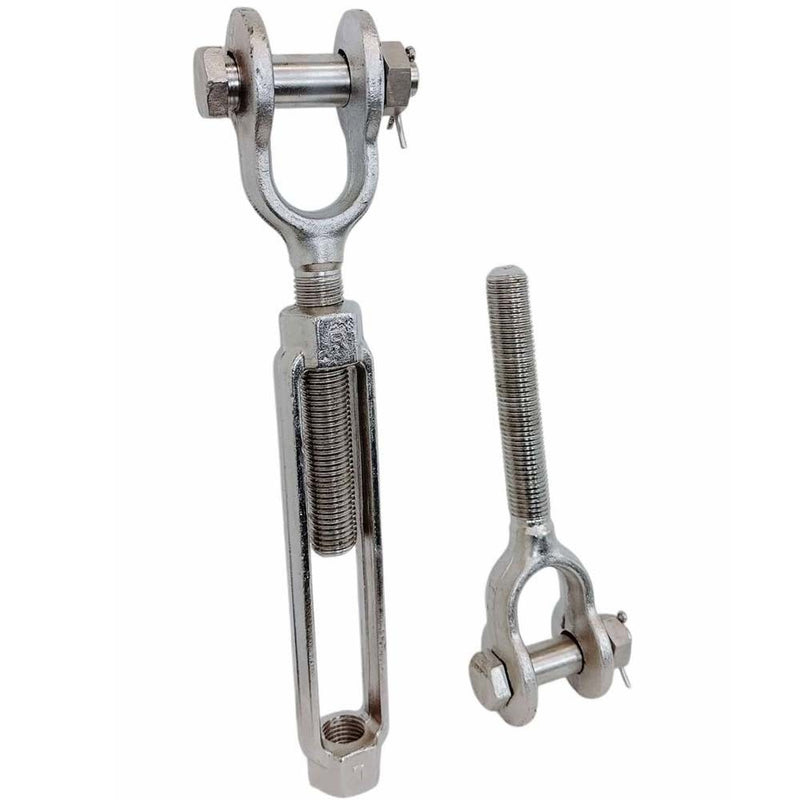 Stainless Steel T316 Mil Spec 1" x 6" Jaw Jaw Turnbuckle 8,000 Lbs WLL